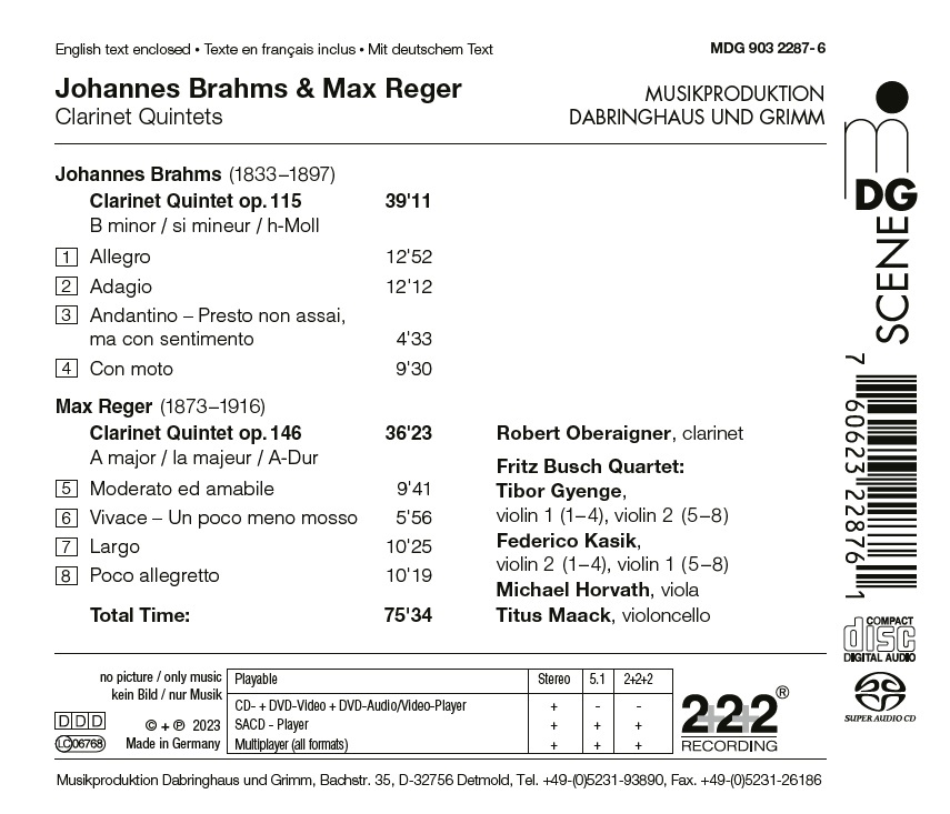 Brahms & Reger: Clarinet Quintets - slide-1