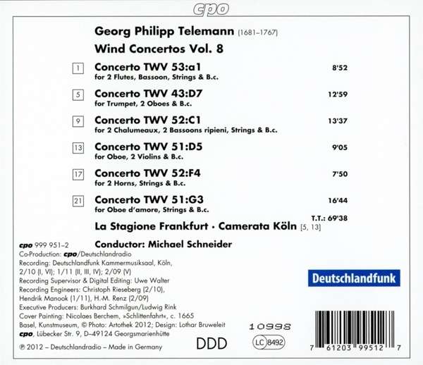 Telemann: Wind Concertos Vol. 8 - slide-1