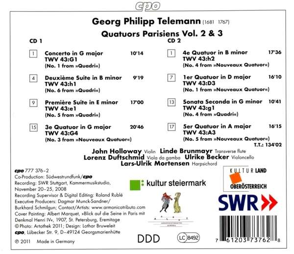 Telemann: Quatuors Parisiens Vol. 2 & 3 - slide-1