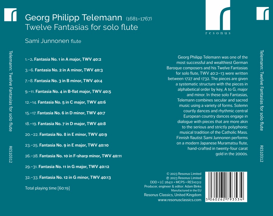 Telemann: Twelve Fantasias for solo flute - slide-1