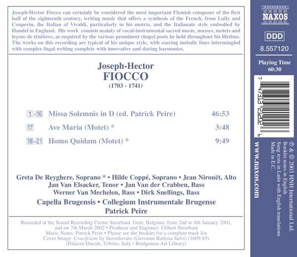 FIOCCO: Missa Solemnis; Ave Maria; Homo Quidam - slide-1