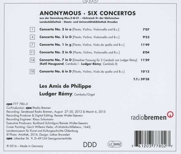 Dresden Treasures - Anonymous: Six Concertos - slide-1