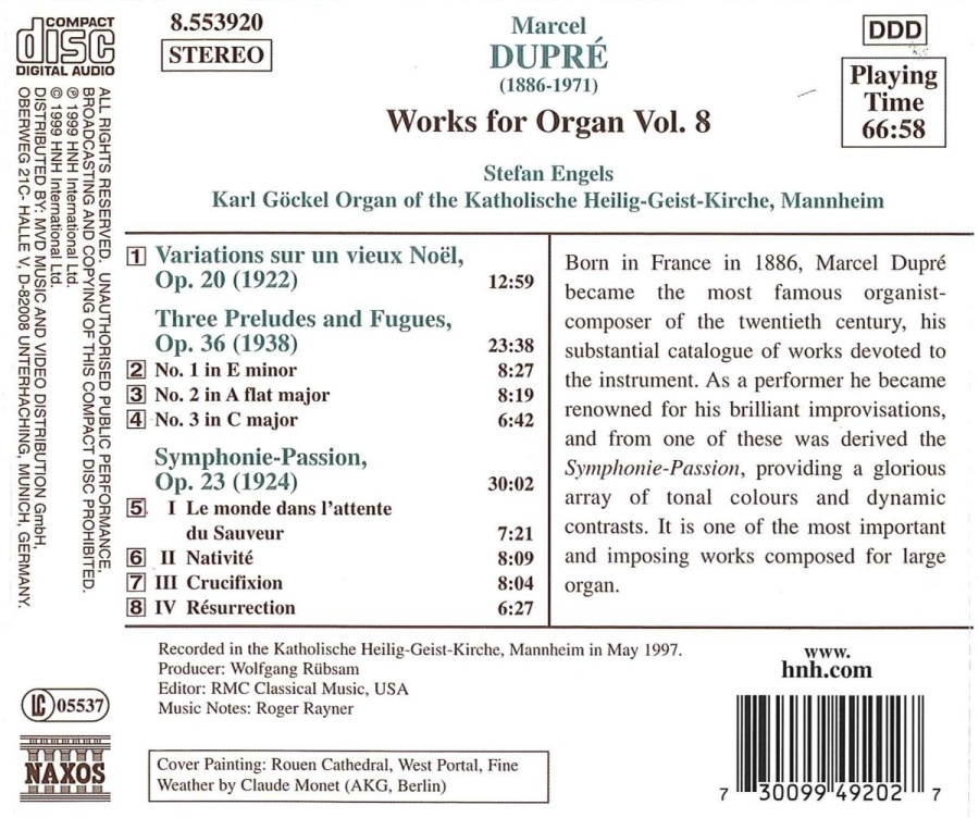DUPRE: Works for Organ Vol. 8 - slide-1