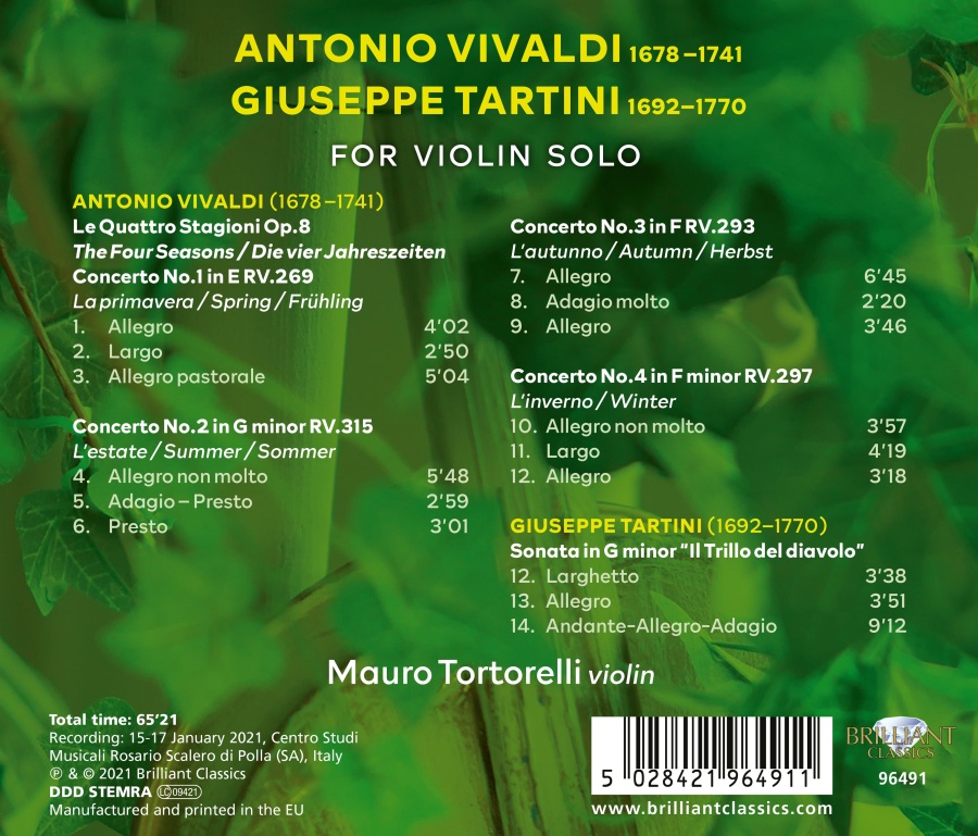 Vivaldi: Le Quattro Stagioni; Tartini: Devil's Trill Sonata for Violin Solo - slide-1