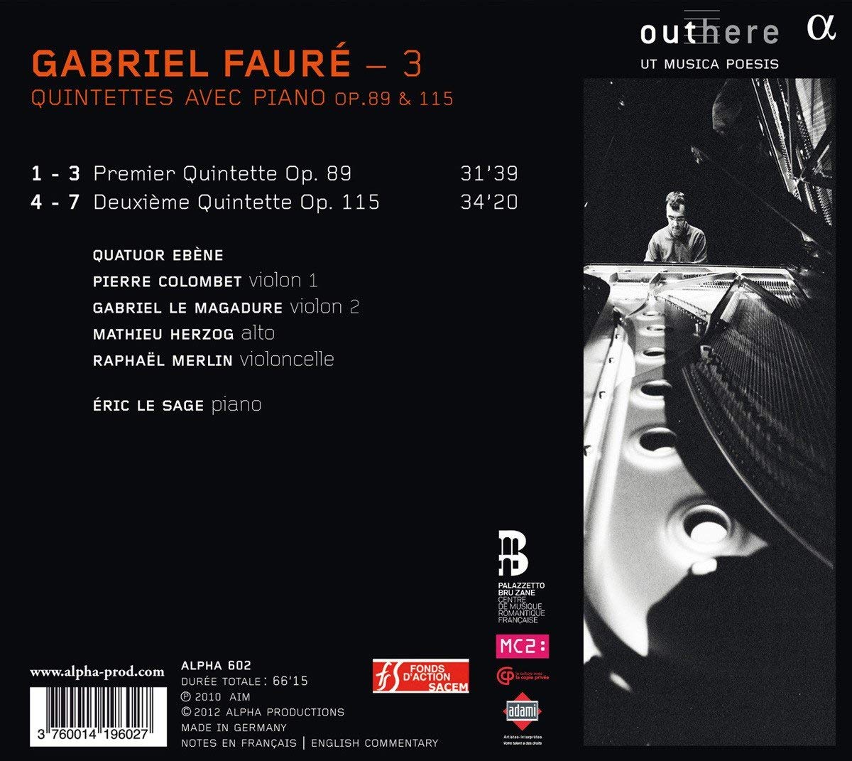 Fauré Vol. 3 -  Quintettes avec piano op. 89 & 115 - slide-1