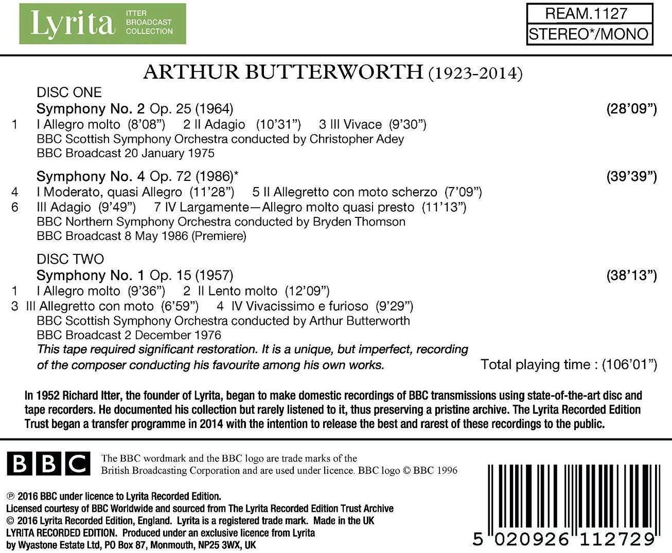 Butterworth: Symphonies Nos. 1, 2 & 4 - slide-1
