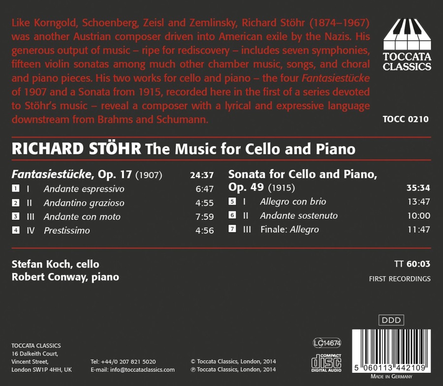 Stöhr: Chamber Music Vol. 1 - Works for Cello and Piano - slide-1
