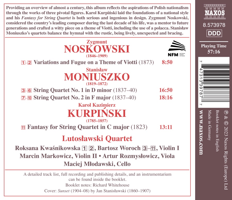 Kurpiński; Moniuszko; Noskowski: String Quartets - slide-1