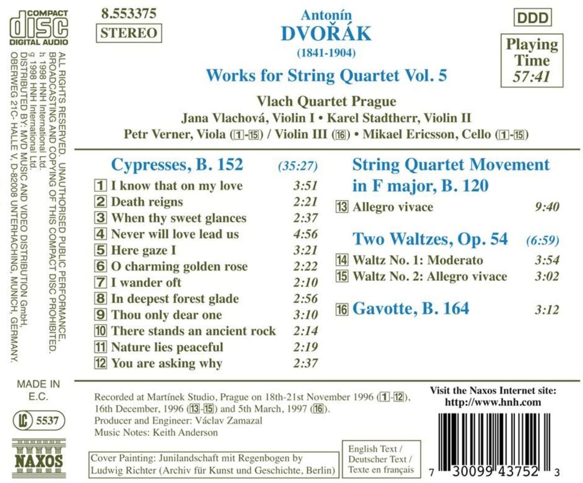 DVORAK: String Quartets, Vol. 5 - slide-1