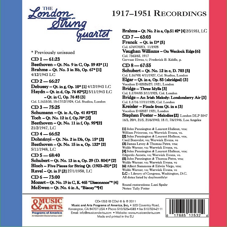 The London String Quartet - 1917-1951 Recordings - slide-1