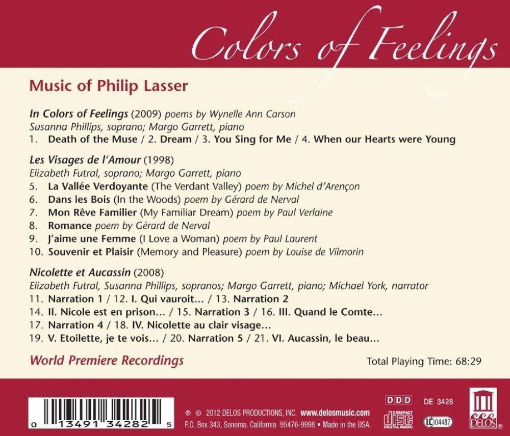 Colors of Feelings - Philip Lasser: Nicolette et Aucassin & other song cycles - slide-1