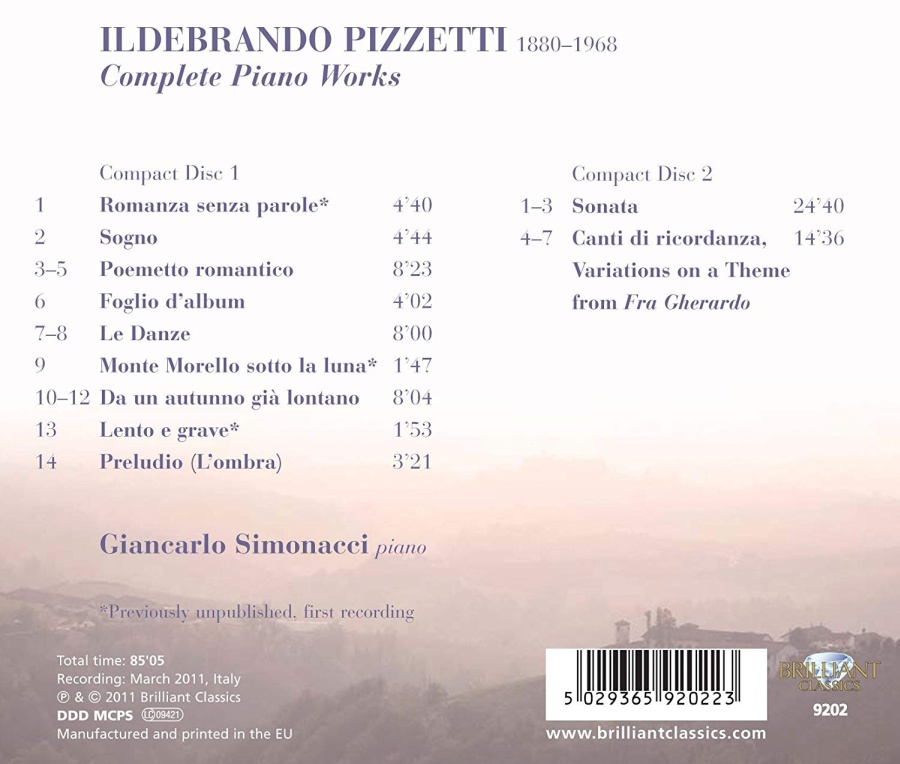 Pizzetti: Complete Piano Works - slide-1