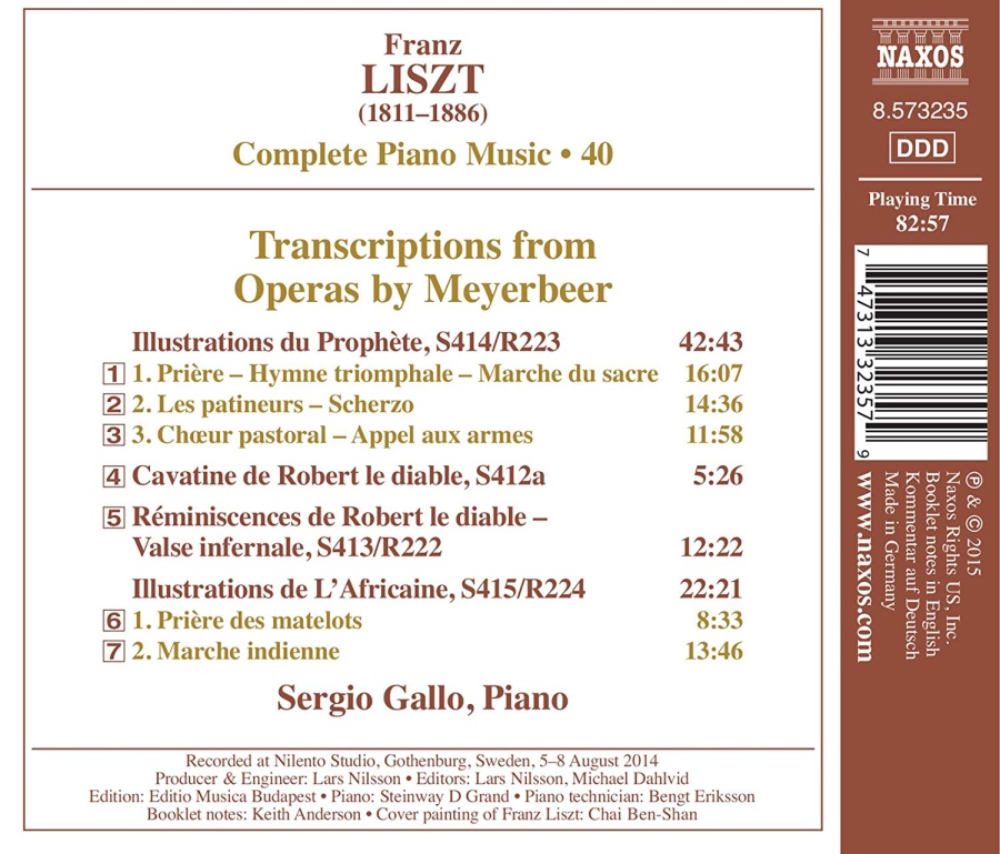 Liszt: Complete Piano Music Vol. 40 - Transcriptions from Operas by Meyerbeer - slide-1