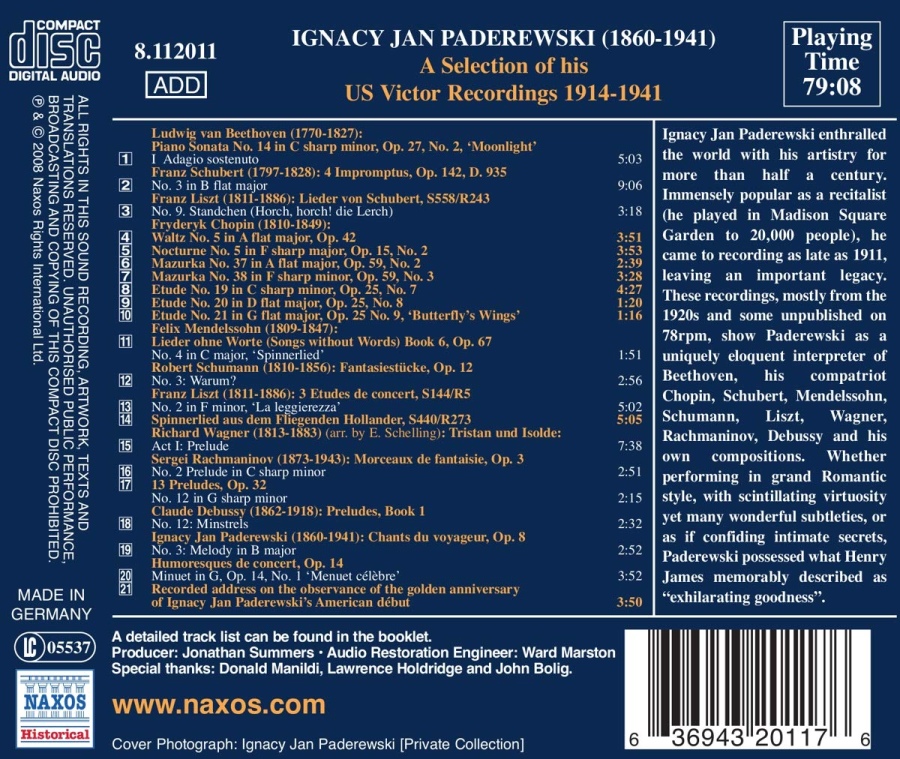 Paderewski: US Victor Recordings - 1914-1941 - slide-1