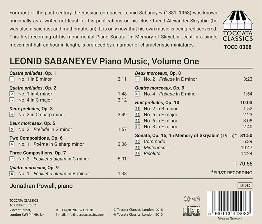 Sabanayev: Piano Music Vol. 1 - slide-1