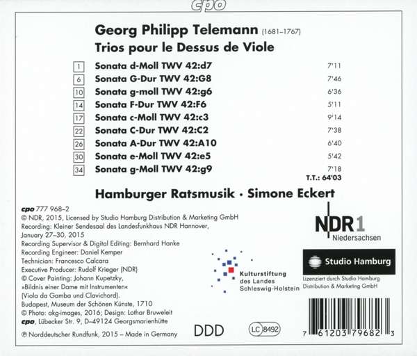Telemann: Trios pour le Dessus de Viole - slide-1