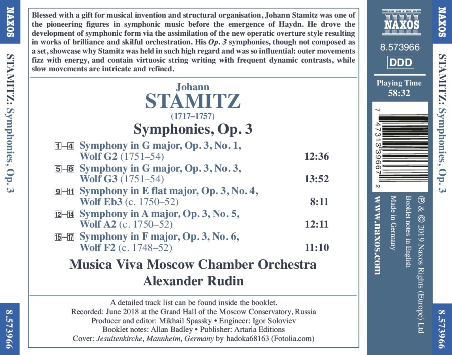 Stamitz: Symphonies op. 3 - Nos. 1, 3, 4, 5 and 6 - slide-1
