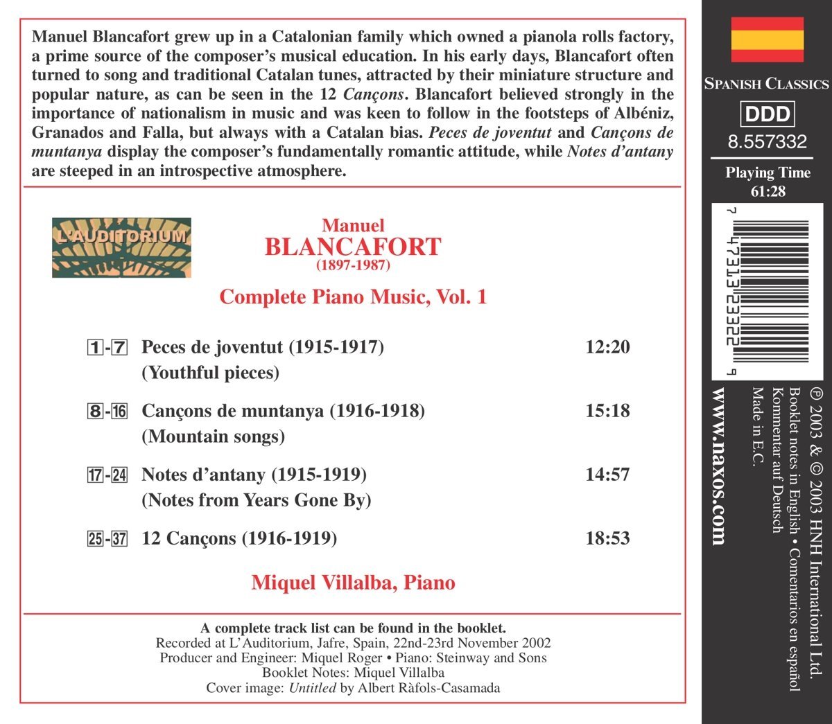 BLANCAFORT: Piano music - slide-1