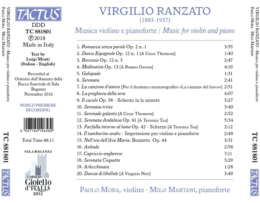 Ranzato: Music for violin and piano - slide-1