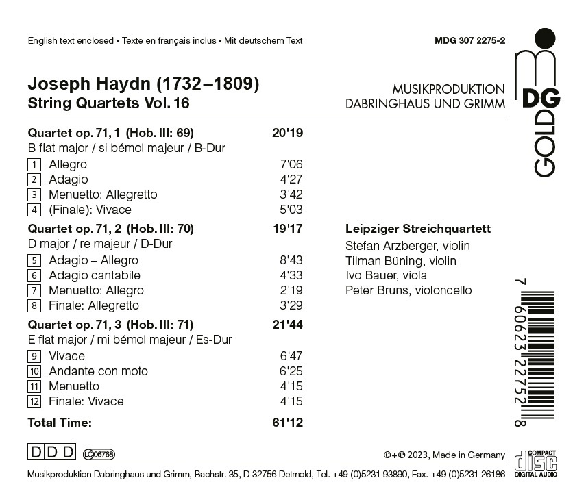 Haydn: String Quartets Vol. 16 - slide-1