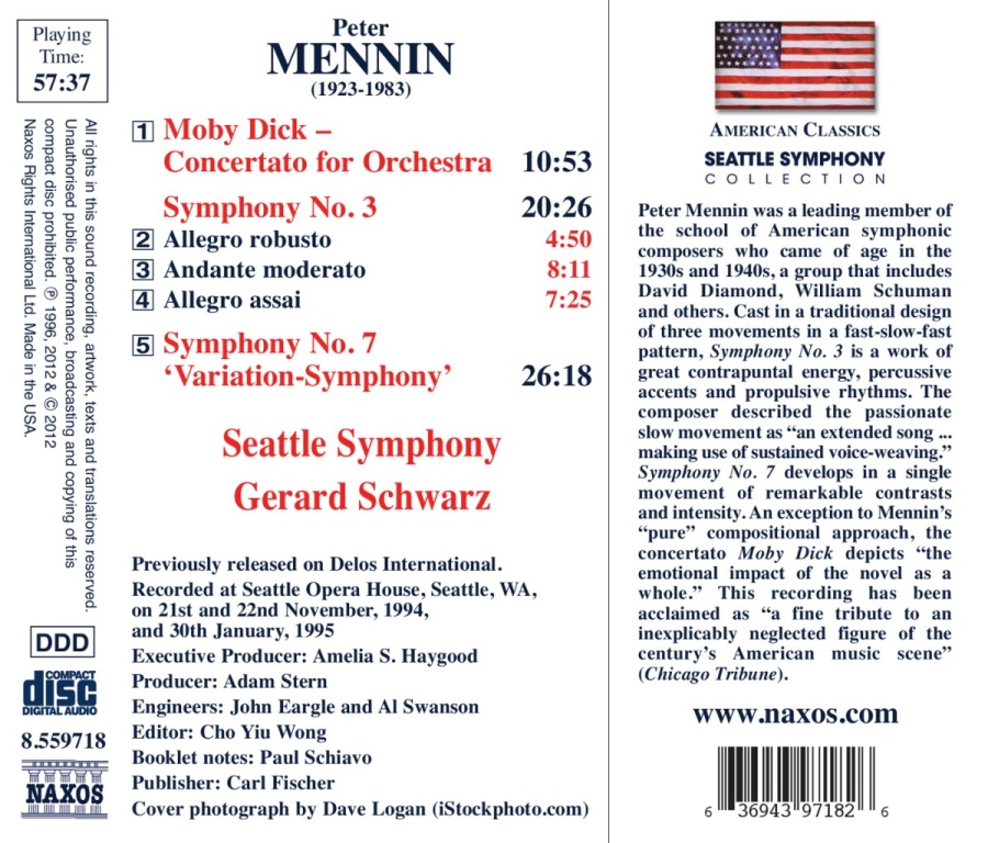 Mennin: Moby Dick - Concertato for Orchestra, Symphony No. 3, Symphony No. 7 ‘Variation-Symphony’ - slide-1