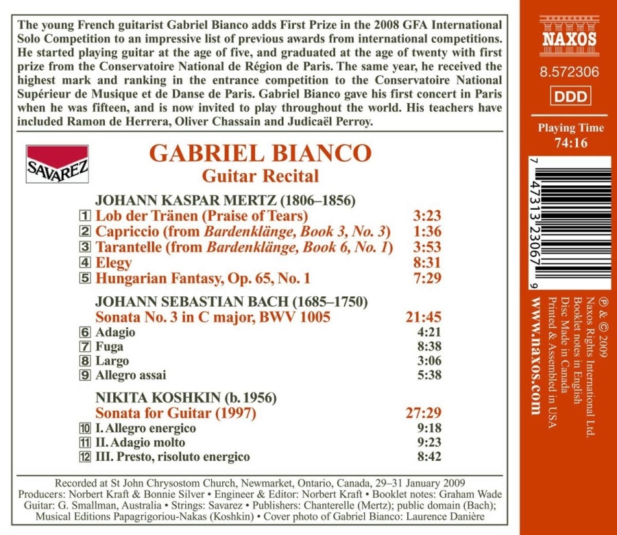 Guitar Recital - Gabriel Bianco - Mertz, Bach, Koshkin - slide-1