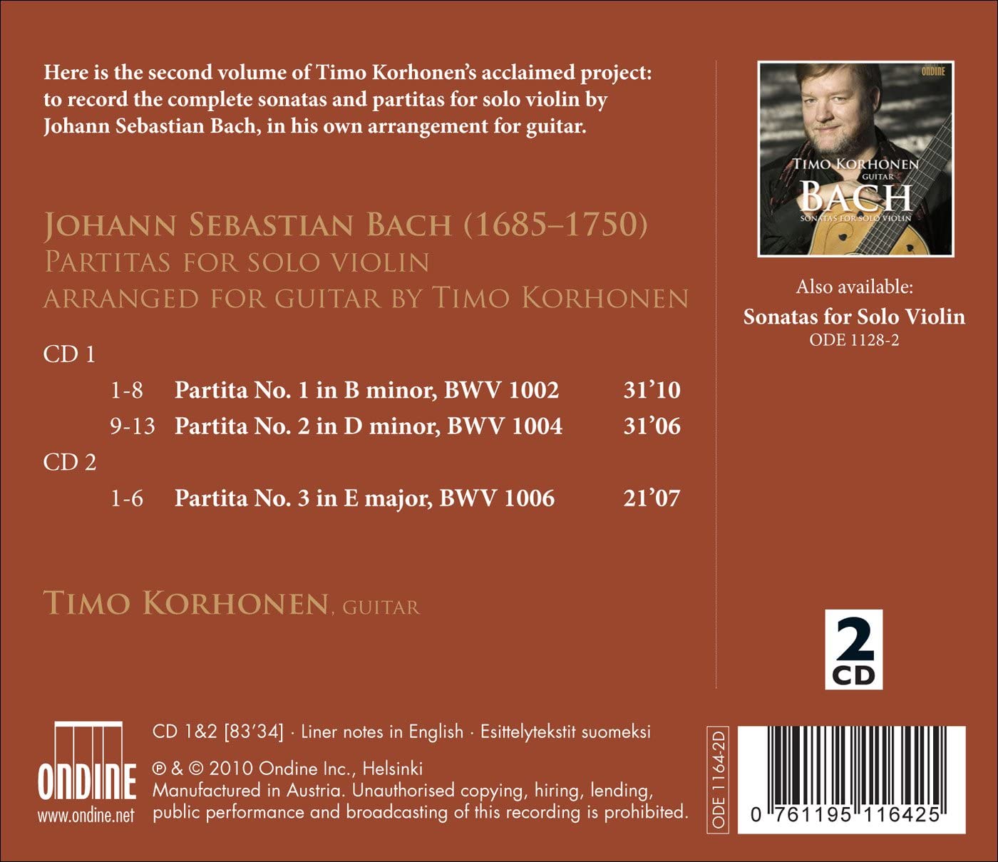 Bach: Partitas (Partita Nos.1-3 Arranged For Solo Guitar) - slide-1