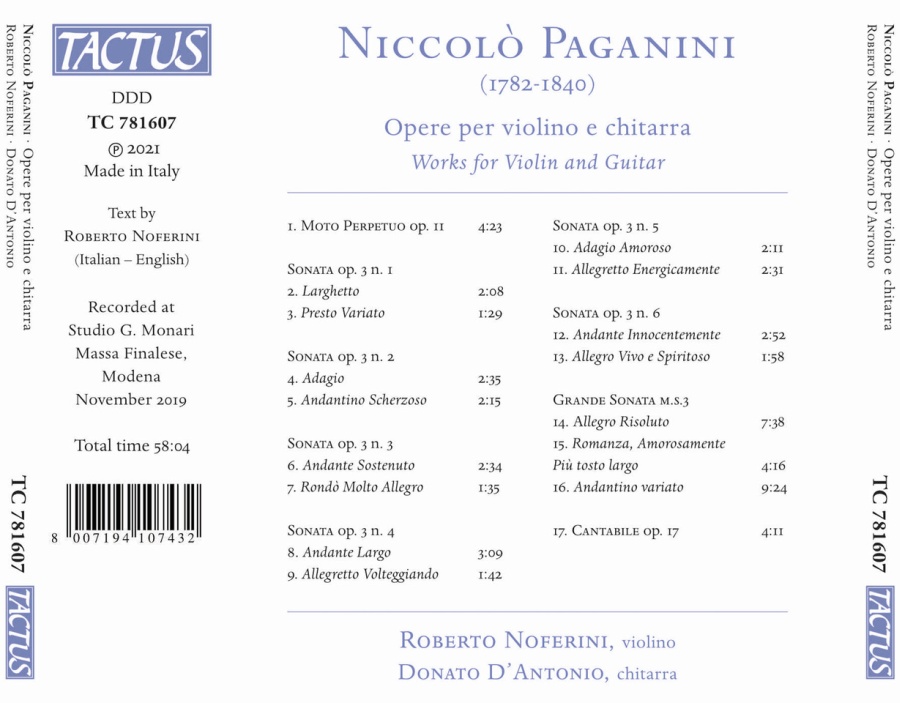 Paganini: Works for violin and guitar - slide-1
