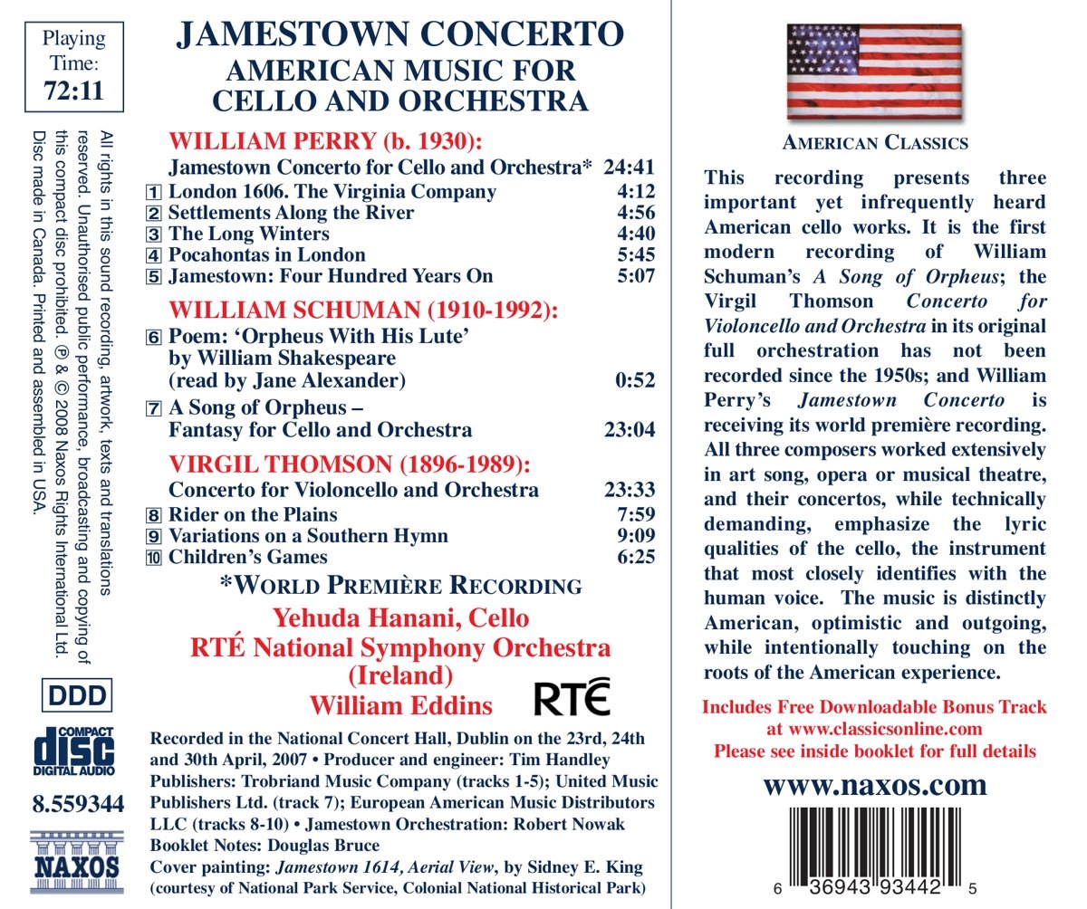 Jamestown Concerto; American Music for Cello and Orchestra - slide-1