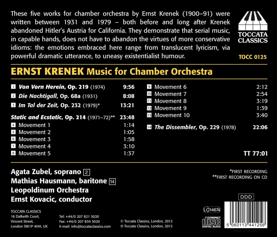 Krenek: Music for Chamber Orchestra - slide-1