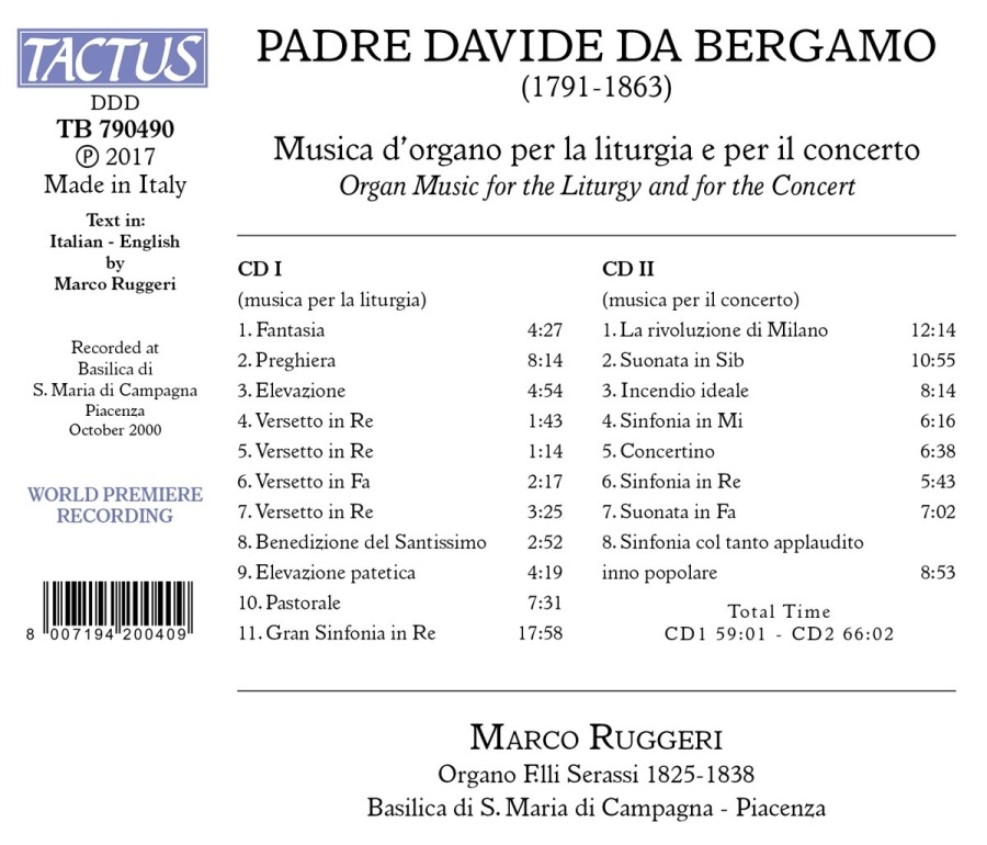 Padre Davide da Bergamo: Organ Music for the Liturgy and for the Concert - slide-1
