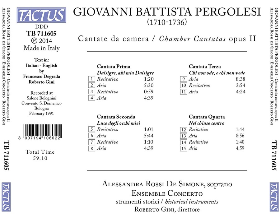 Pergolesi: Cantate da Camera op. II - slide-1