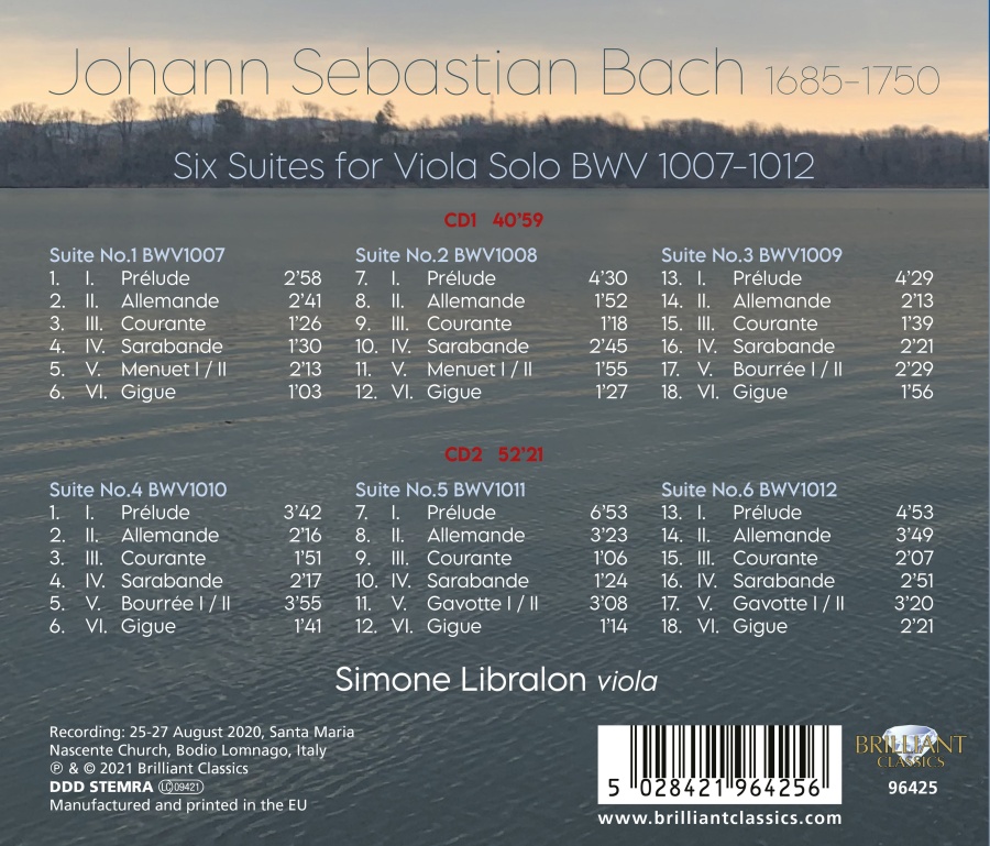Bach: Six Suites for Viola Solo BWV 1007-1012 - slide-1