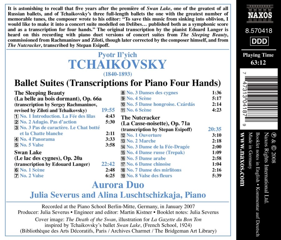 TCHAIKOVSKY: Ballet Suites arranged for Piano - slide-1