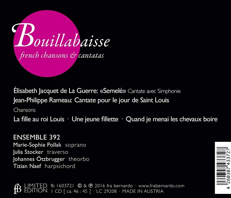 Bouillabaisse; de la Guerre & Rameau: Cantatas & chansons - slide-1
