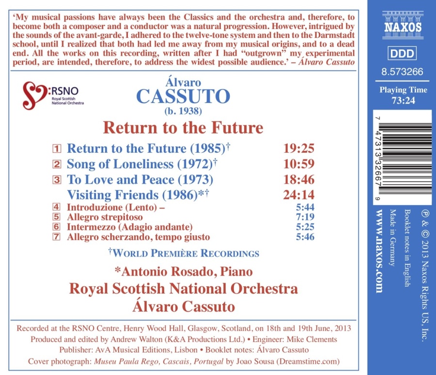 Cassuto: Return to the Future, Song of Loneliness, To Love and Peace, Visiting Friends - slide-1