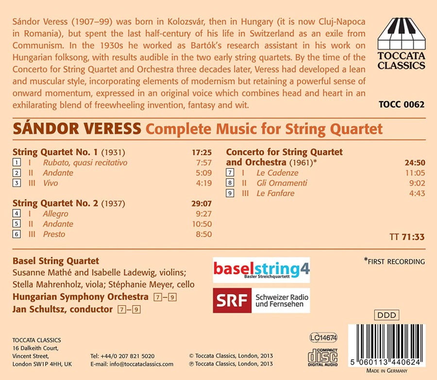 Sándor Veress: Complete Music for String Quartet - slide-1
