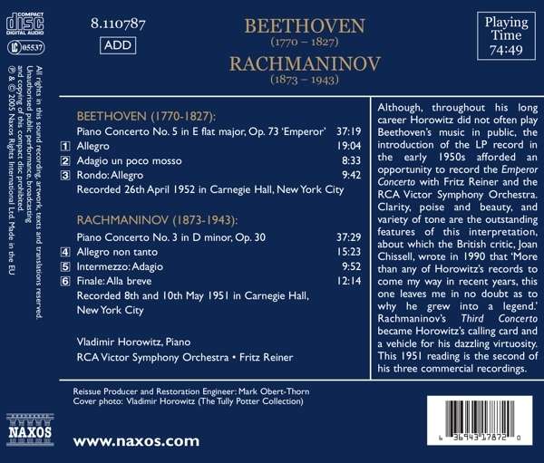 BEETHOVEN: Piano Concerto No. 5; RACHMANINOV: Piano Concerto No. 3 - slide-1