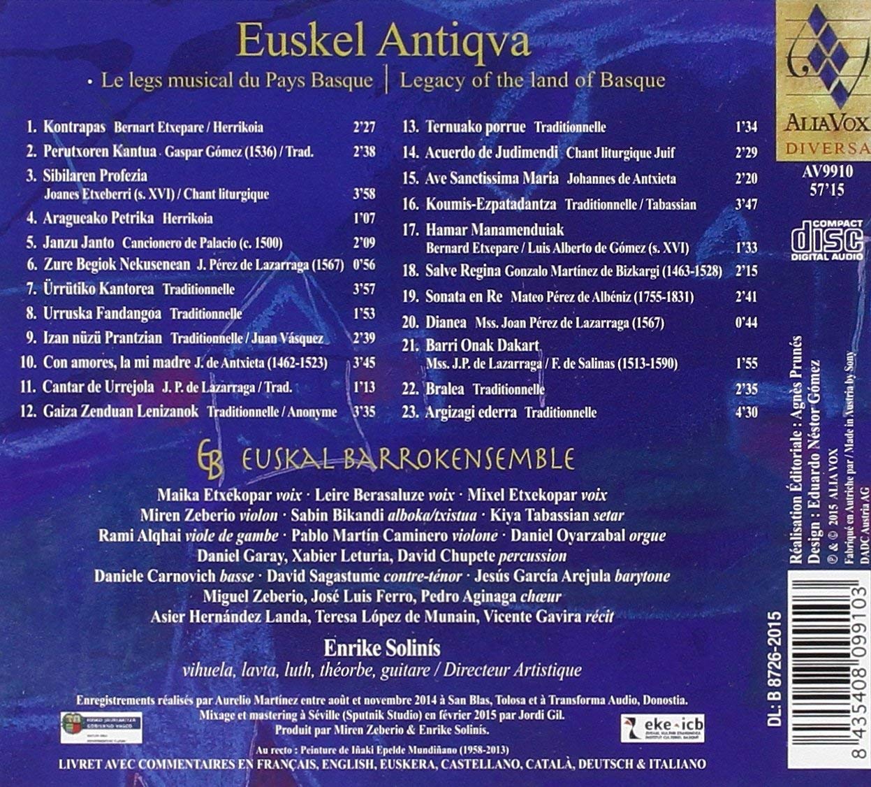 Euskel Antiqva, dziedzictwo muzyczne Kraju Basków - slide-1