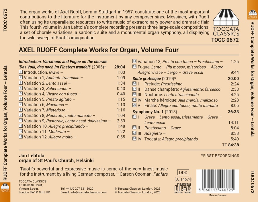 Ruoff: Complete Works for Organ Vol. 4 - slide-1