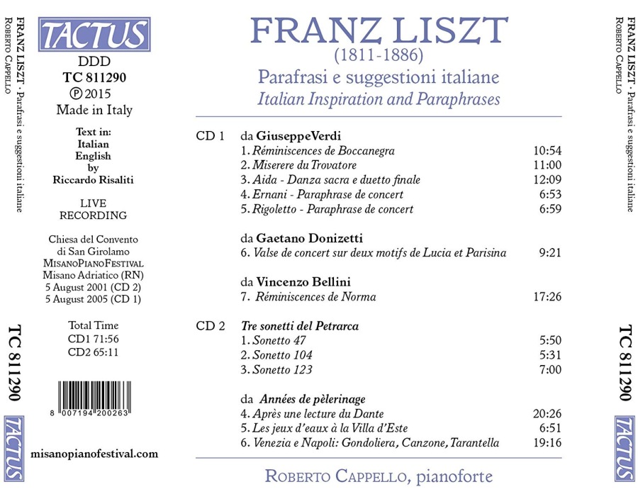 Liszt: Parafrasi e suggestioni italiane (Verdi, Donizetti, Bellini) - slide-1