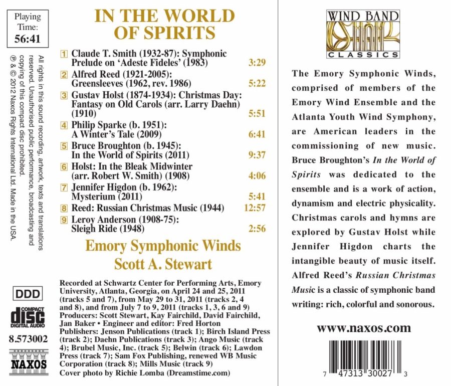 In The World of Spirits - Christmas Classics for Wind Band : Smith, Reed, Holst, Sparke, Broughton, Higdon, Anderson - slide-1