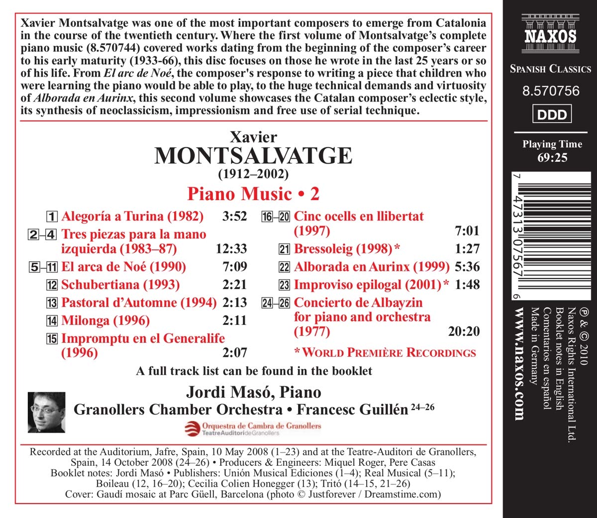 MONTSALVATGE: Piano music vol. 2 - slide-1