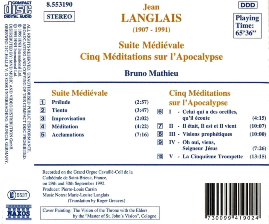 LANGLAIS: Suite Medievale, Cinq Meditations sur l'Apocalypse - slide-1