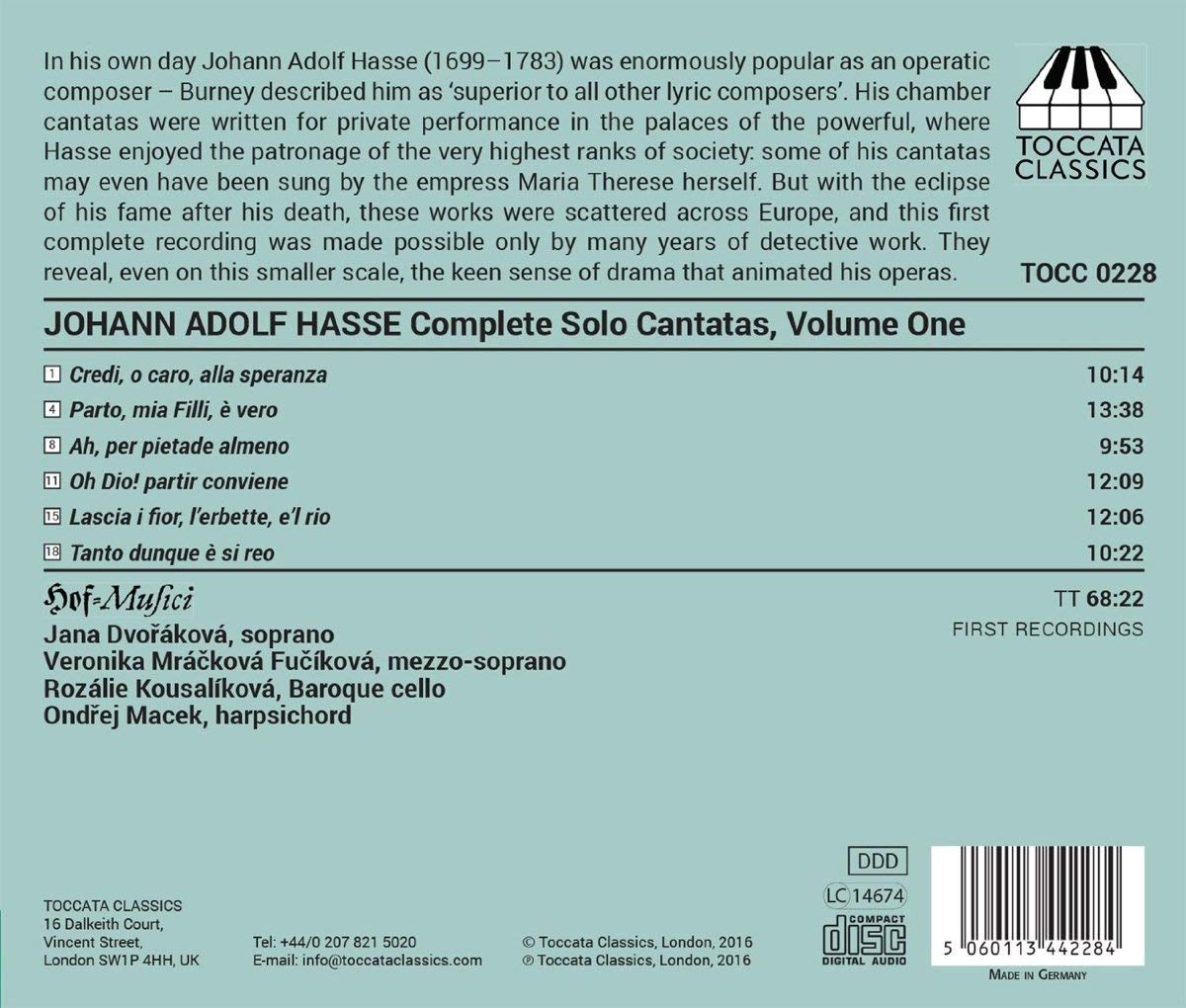 Hasse: Solo Cantatas Vol. 1 - slide-1
