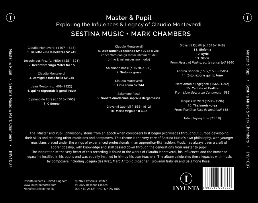 Master & Pupil - The Influences and Legacy of Claudio Monteverdi - slide-1