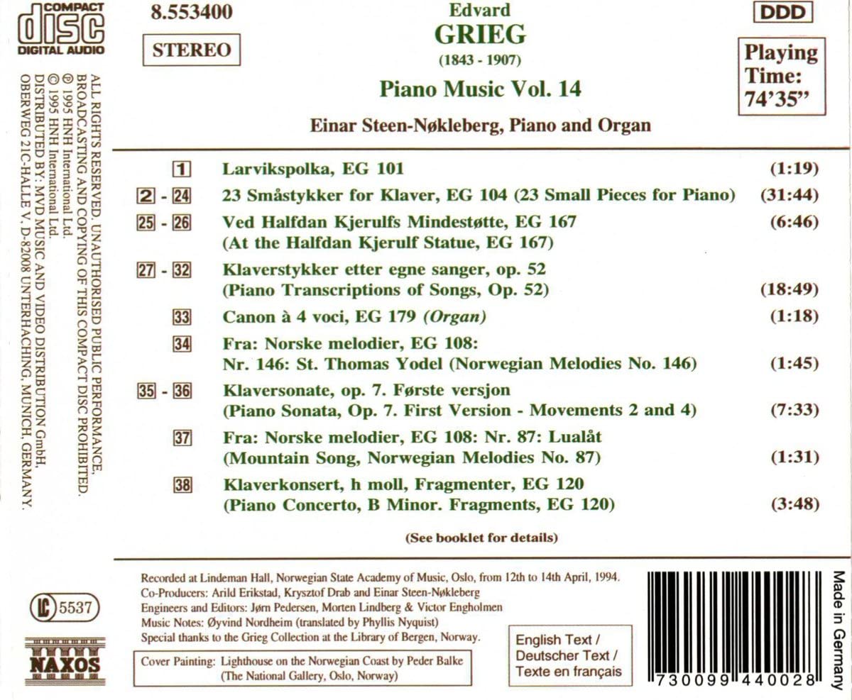 GRIEG: Piano Music vol.14 - slide-1