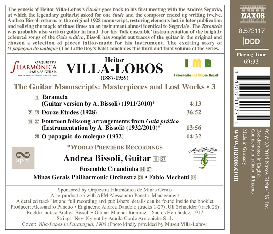 Villa-Lobos: Guitar Manuscripts - Masterpieces and Lost Works Vol. 3 - slide-1