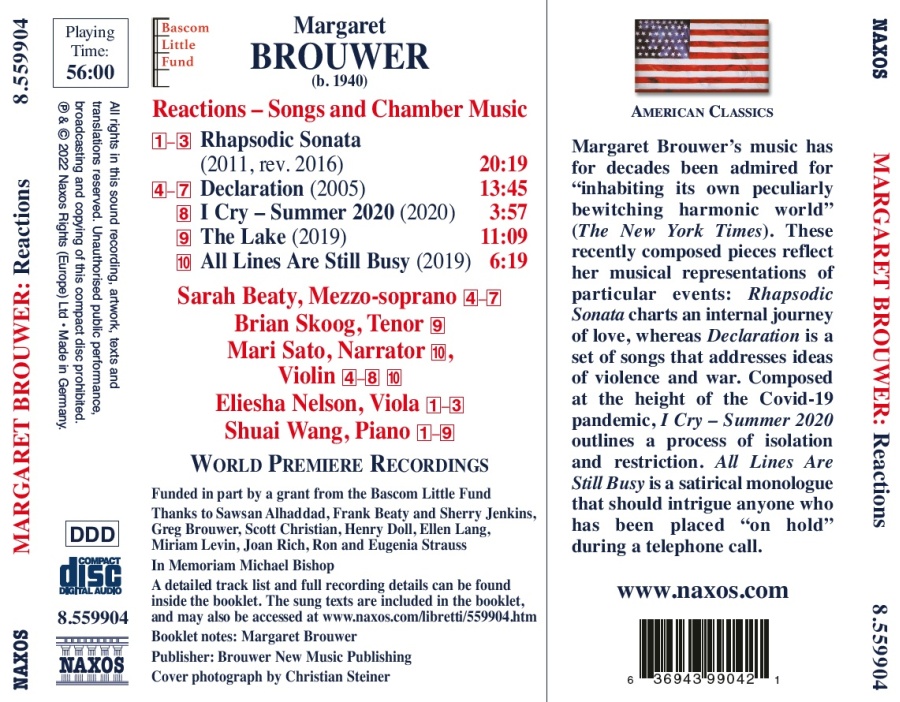 Brouwer: Reactions - Songs and Chamber Music - slide-1