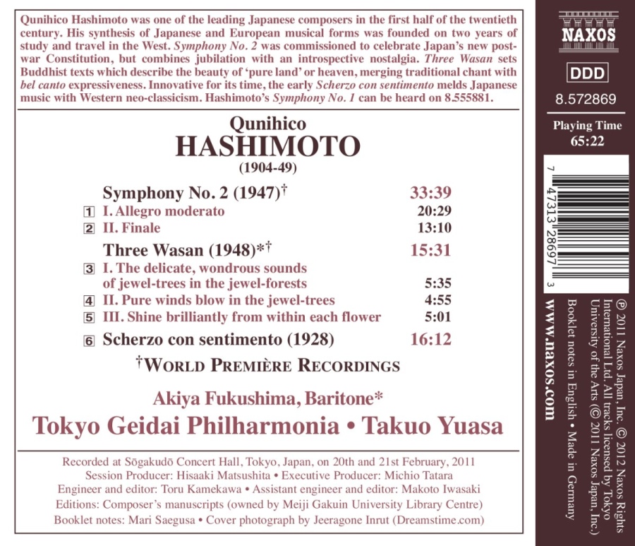 Qunihico Hashimoto: Symphony No. 2, Three Wasan, Scherzo con sentimento - slide-1